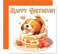 Beagle Birthday Cards, Animal Cake