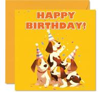 Beagle Birthday Cards for Her or Him, Party Animals Pyramid