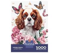 Beagle Butterfly 1000 Piece Jigsaw Puzzle Paper for Adults Floral Relaxing Home Decor 70x50cm/1000pcs