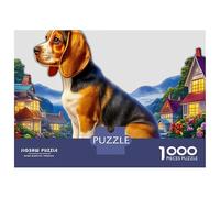 Beagle Cardboard Dog Sitting Village Premium Jigsaw Puzzle Brain Training Home Decor 38x26cm/1000pcs