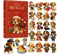 Beagle Christmas Calendar 2D Acrylic Dog Advent Countdown Holiday Tree Ornament 24-Day Pet Lover Gift Festive Wall Hanging For Mantel Glass Party 2025