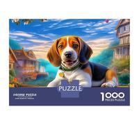 Beagle Cognitive Enhancement 1000 Piece Puzzle, Premium Paper, Educational Toy for Adults Quaint Village Pause Puzzles Teens, Option 70x50cm/1000pcs
