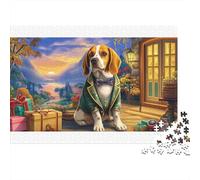 Beagle Colourful Beagle by Window 1000 Pieces Adult Jigsaws Birthday Fun Activity for Rainy Days 70x50cm/1000pcs