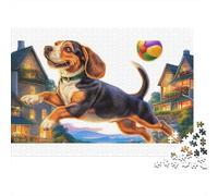 Beagle Colourful Beagle Chasing Ball 1000 Pieces Jigsaws Adults The Impossible Challenge Home Activity 70x50cm/1000pcs