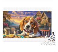 Beagle Colourful Beagle in Blooming Orchard 1000 Pieces Jigsaw Puzzles Adults Birthday Fun Present & Activity 38x26cm/1000pcs