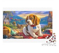 Beagle Colourful Beagle in Harvest Scene 1000 Pieces Jigsaw Puzzles for Adults Fun Activity for Rainy Days 52x38cm/1000pcs