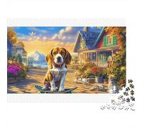 Beagle Colourful Beagle in Lush Orchard 1000 Pcs Puzzle Adults Beautifully Illustrated Unique Home Activity 38x26cm/1000pcs