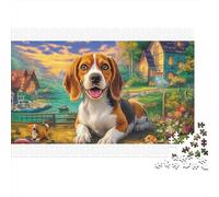 Beagle Colourful Beagle in Magical Valley 1000 Pcs Jigsaw for Adults Beautifully Illustrated Challenging 70x50cm/1000pcs