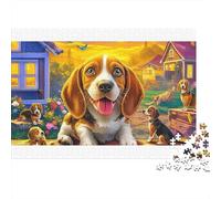 Beagle Colourful Beagle in Rainbow Garden 1000 Pieces Jigsaws Adults And Children Fun Activity for Rainy Days 52x38cm/1000pcs