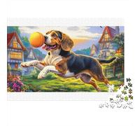 Beagle Colourful Beagle with Rainbow Ball 1000 Pieces Jigsaws Adults Beautiful Decoration Home Activity 70x50cm/1000pcs