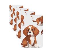 Beagle Dog Car Air Fresheners Cards Set of 4 Pieces Personalized Car Fresheners Gifts for Men Women Auto Aromatherapy Tablets Hanging Scented Cards for Wardrobe Bathroom