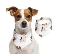 Beagle Dog Cute Dog Pattern,Dog Bandanas Cotton Pet Scarf Adjustable Bibs for Pet,L