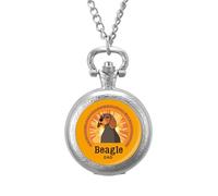 Beagle Dog Dad Classic Quartz Pocket Watch Vintage Men's Pocketwatch with Chain Christmas Gifts for Father Husband Boyfriend