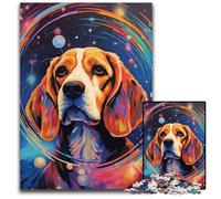 Beagle Dog In The Galaxy Adult Jigsaw Puzzles 1000 Pieces cardboard Jigsaw for Holidays, Birthdays, And Family Game Nights 26X38CM/10.23x14.96inch