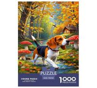 Beagle Dog Jigsaw 1000 Piece Challenge Toy for Adults,Pastoral Style Impossible Jigsaw Puzzles 1000 Pieces Educational Games for Adults Or Families 70x50cm/1000pcs