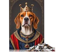 Beagle Dog King Puzzles1000 Pieces Wood Puzzle Jigsaws for Adults Jigsaw Puzzles for Adults Educational Game Challenge Toy 1000pcs (75x50cm)