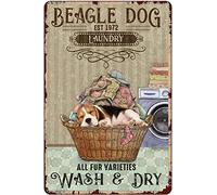 Beagle Dog Laundry Vintage Metal Tin Sign Decoration 8x12 Inch Use IndoorOutdoor