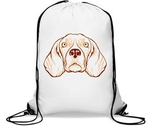 Beagle Dog Line Art Gym Sack Casual Drawstring Bag White