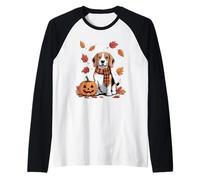 Beagle Dog Lover Pumpkin Fall Autumn Thanksgiving.png Raglan Baseball Tee