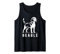 Beagle Dog Outline Loyal Hound Canine Lover Tank Top