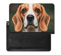Beagle Dog Passport Holder with 3 Card Slots, Portable PU Leather Travel Wallet, Slim Protective Cover for Passport, ID, Credit Cards