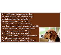 Beagle Dog pet Loss Bereavement Gift Flexible Fridge Magnet Memorial (Asleep in My Heart)