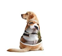 Beagle Dog Print Dog Outfit Sleeveles, Funny Pet Dog Clothes Machine Washable Shirt Vest For Medium Large Dogs