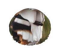 Beagle Dog Reusable Shower Cap,Double Layer Water Shower Non Wetting Hair Cap,Large Size For All Hair Lengths