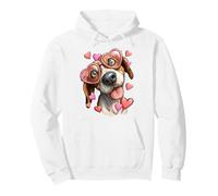 Beagle Dog Valentine's Day Heart Sunglasses Pullover Hoodie