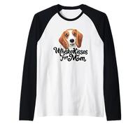 Beagle Dog Whisker Kisses for Mom Cute Pet Lover Raglan Baseball Tee