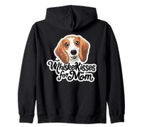 Beagle Dog Whisker Kisses for Mom Cute Pet Lover Zip Hoodie