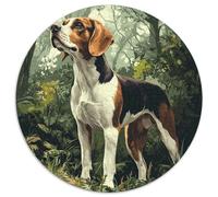 Beagle Dogs 1000 Piece Round Puzzle Pet Dog Relaxing Home Decor Puzzle Stress Relief for Adults & Kids 1000pcs (67.5x67.5cm)