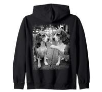 Beagle Dogs Smoking Cigarette Urban Street Art Zip Hoodie