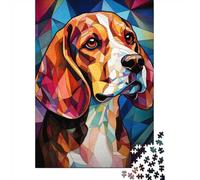 Beagle Dogs Stained Glass, 1000 Piece Paper Jigsaw, 38x26cm/1000pcs