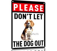 Beagle "Don'T Let The Dog Out" Wall Plaque Style Tin Signs Chic Poster Sign For Home Coffee Shop Tea Room 20X30 Cm