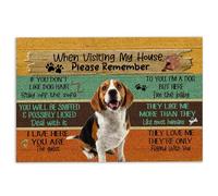 Beagle Door Mat When Visiting My House Please Remember Beagle Dog's House Rules Welcome Non-Slip Mats Funny Doormat Bathroom Kitchen Front Porch Rugs Entrance 16 * 24in/40 * 60cm
