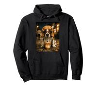 Beagle Drinking Ice Coffee Funny Animal Pullover Hoodie