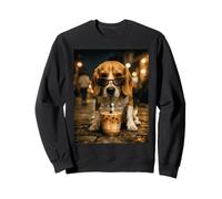 Beagle Drinking Ice Coffee Funny Animal Sweatshirt