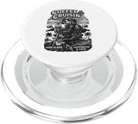 Beagle drinking ice coffee on a on a motorbike b&w DIGOR PopSockets PopGrip for MagSafe