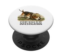 Beagle Every Walk Is An Investigation Funny Dog Lover PopSockets Adhesive PopGrip