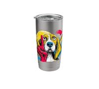 Beagle Face Double Peace Retro Pop Dog Graphic Hound Sign Stainless Steel Insulated Tumbler