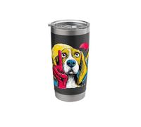 Beagle Face Double Peace Retro Pop Dog Graphic Hound Sign Stainless Steel Insulated Tumbler