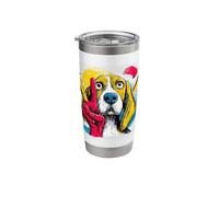 Beagle Face Double Peace Retro Pop Dog Graphic Hound Sign Stainless Steel Insulated Tumbler