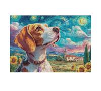 Beagle Flower Field 300 PCS（40x28cm） Jigsaw Puzzle Bundle Puzzle for Adults Teens 14+ Fun Family Game Mindful Activity Spring Gift Precision Cut Board 300 PCS（40x28cm）
