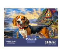 Beagle Focus-Boosting 1000 Piece Puzzle, Premium Paper, Educational & Vibrant Village View Fun for Adults PuzzlesTeens, Great Gift for Friends 52x38cm/1000pcs