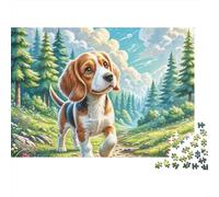 Beagle Forest Scenery 1000 Piece Jigsaw Puzzle Jigsaw Puzzle for Adults Nature Relaxation 38x26cm/1000pcs