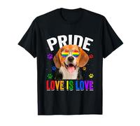 Beagle Gay Pride LGBT Rainbow Flag Dog Lover T-Shirt