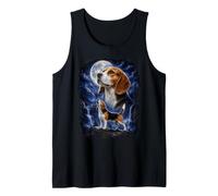 Beagle Howling at the Moon 90s Fantasy Dog Art Tank Top