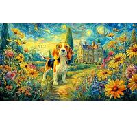 Beagle-in-a-picturesque-village 1000 Piece Puzzle Game Recycled Paper Educational Game Challenge Fun and Challenging Family Game Great Gift Idea for Women, Gifts for Men 38x52/1000pcs