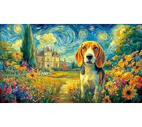 Beagle-in-a-picturesque-village Puzzle Game 1000 Pieces Educational Game Challenge Recycled Paper Challenging Puzzles for Relaxation, Creativity & Gift Giving 38x26/1000pcs